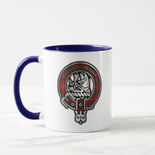 Clan MacKinnon Crest & Tartan Mug (Gauche)