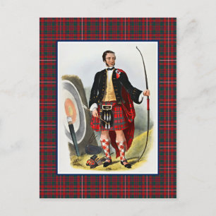 Clan MacKinnon  Illustratie Tartan Lijst Briefkaart