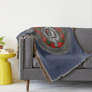Clan MacKinnon Wapenschild & Tartan Knoop Werpdeke Deken