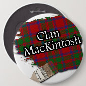 Clan MacKintosh Tartan Paint Brush Ronde Button 6,0 Cm (Voorkant /achterkant)