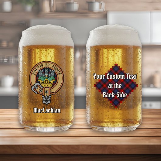 Clan MacLachlan Crest over Tartan Blikvorm Glas