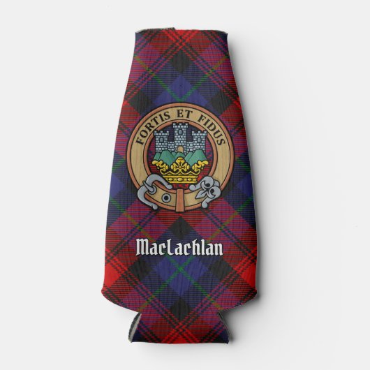 Clan MacLachlan Crest over Tartan Flesjeskoeler (Voorkant)