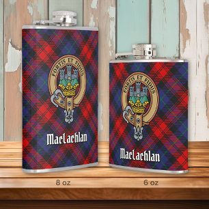 Clan MacLachlan Crest over Tartan Heupfles