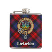 Clan MacLachlan Crest over Tartan Heupfles (Voorkant)