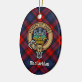 Clan MacLachlan Crest over Tartan Keramisch Ornament (Links)