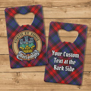 Clan MacLachlan Crest over Tartan Kredietkaart Flessenopener