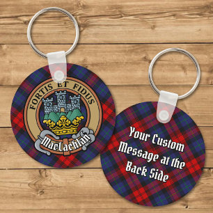 Clan MacLachlan Crest over Tartan Sleutelhanger
