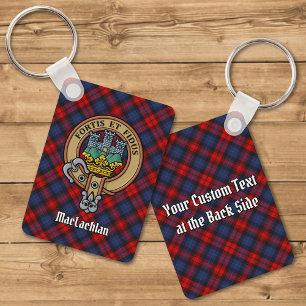 Clan MacLachlan Crest over Tartan Sleutelhanger