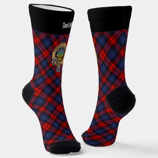 Clan MacLachlan Crest over Tartan Sokken (Gebogen)