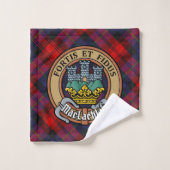 Clan MacLachlan Crest sur Tartan (Gant de toilette)