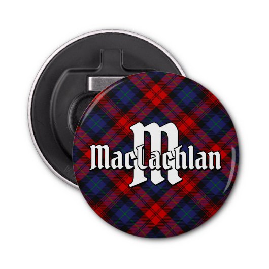 Clan MacLachlan Tartan Flesopener Button Flesopener (Voorkant)