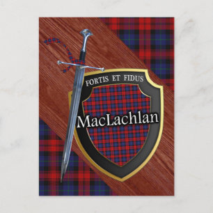 Clan MacLachlan Tartan Zwaard & Schild Briefkaart