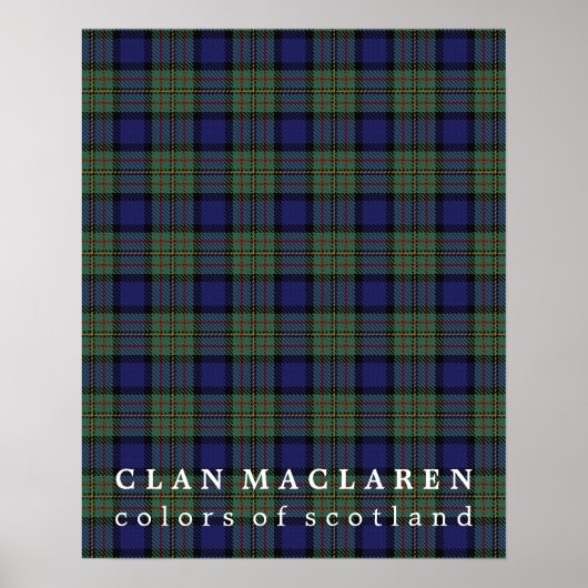 Clan MacLaren Colors of Scotland Tartan Poster (Voorkant)