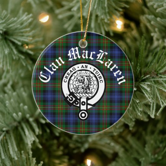 Clan MacLaren Crest Badge & Tartan  Keramisch Ornament (Boom)