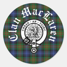 Clan MacLaren Crest Badge & Tartan Ronde Sticker