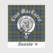 Clan MacLaren Crest Badge & Tartan Sticker (Vel)