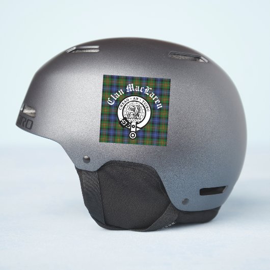 Clan MacLaren Crest Badge & Tartan Sticker (Helm Zijkant)