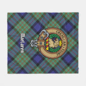 Clan MacLaren Crest over Tartan Fleece Deken (Voorkant (Horizontaal))