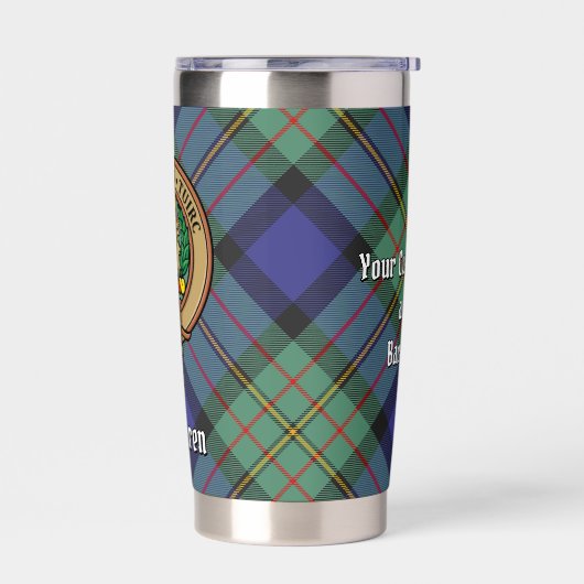 Clan MacLaren Crest over Tartan Geïsoleerde Drinkbeker (Links)