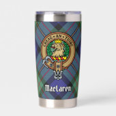 Clan MacLaren Crest over Tartan Geïsoleerde Drinkbeker (Voorkant)