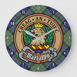 Clan MacLaren Crest over Tartan Grote Klok