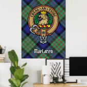 Clan MacLaren Crest over Tartan Poster (Thuiskantoor)