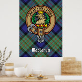 Clan MacLaren Crest over Tartan Poster (Keuken)