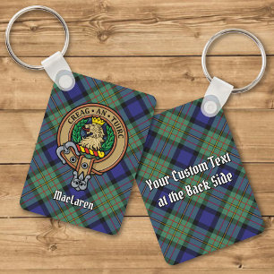 Clan MacLaren Crest over Tartan Sleutelhanger