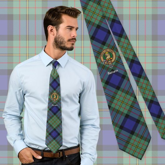 Clan MacLaren Crest over Tartan Stropdas