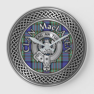 Clan MacLaren Crest & Tartan Knot Grote Klok