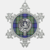 Clan MacLaren Crest & Tartan Tin Sneeuwvlok Ornament (Voorkant)