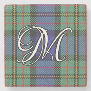 Clan MacLaren Tartan Custom Monogram Stenen Onderzetter