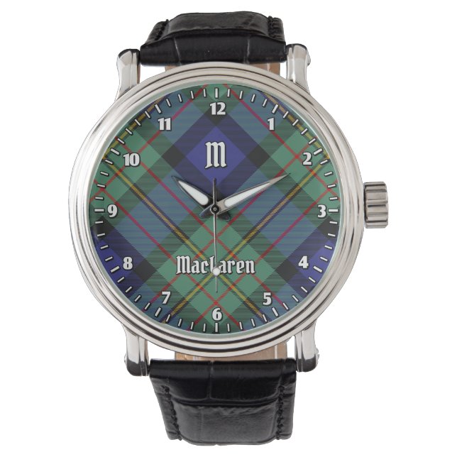 Clan MacLaren Tartan Horloge (Voorkant)