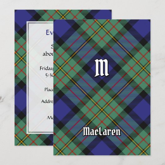 Clan MacLaren Tartan Kaart (Voorkant / Achterkant)