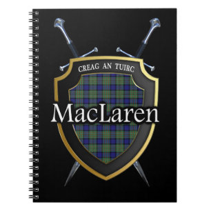 Clan MacLaren Tartan Schild & Zwaarden Notitieboek
