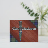 Clan MacLaren Tartan Sgian Dubh Blade Briefkaart (Staand voorkant)