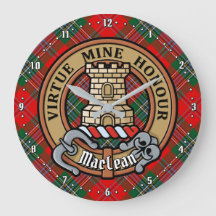 Clan MacLean Crest over Tartan