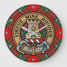 Clan MacLean Crest over Tartan Grote Klok