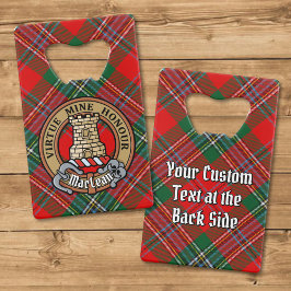Clan MacLean Crest over Tartan Kredietkaart Flessenopener