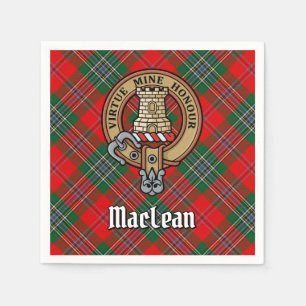 Clan MacLean Crest over Tartan Servet