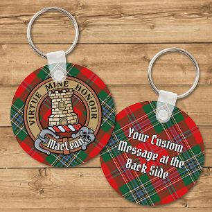 Clan MacLean Crest over Tartan Sleutelhanger