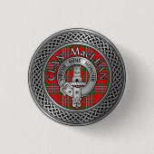 Clan MacLean Crest & Tartan Knot Button (Voorkant)