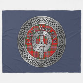 Clan MacLean Crest & Tartan Knot Fleece Blanket (Voorkant (Horizontaal))