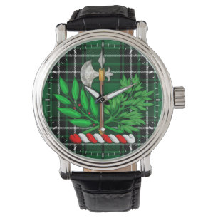 Clan MacLean Hunting Tartan en BattleAxe Crest Horloge