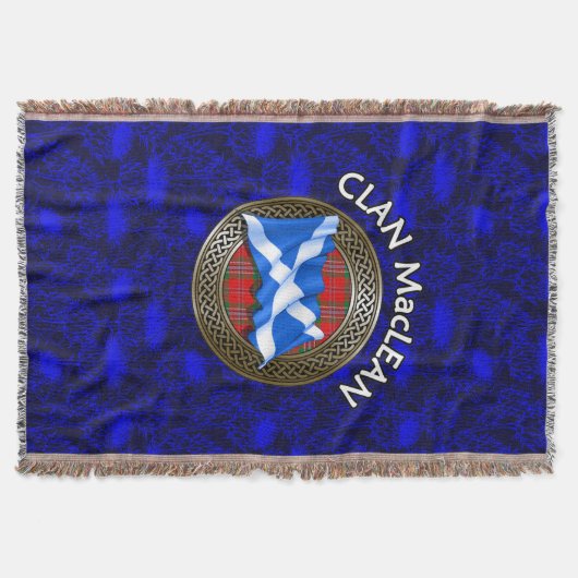 Clan MacLean Tartan Knot & Flag Deken (Voorkant)
