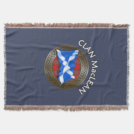 Clan MacLean Tartan Knot & Flag Deken (Voorkant)