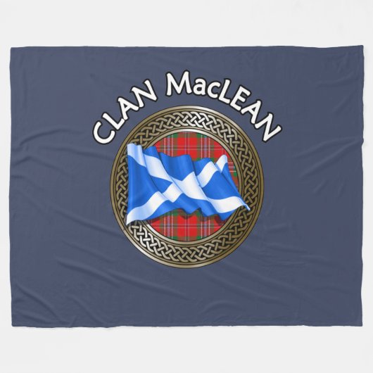 Clan MacLean Tartan Knot & Flag Fleece Deken (Voorkant (Horizontaal))