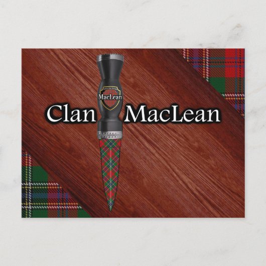 Clan MacLean Tartan Sgian Dubh Blade Briefkaart (Voorkant)