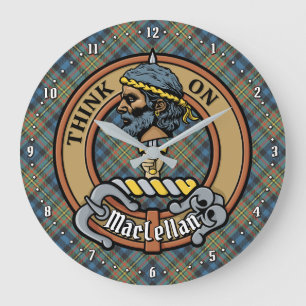 Clan MacLellan Crest op oude tartan Grote Klok