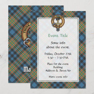 Clan MacLellan Crest over Oude Tartan Kaart